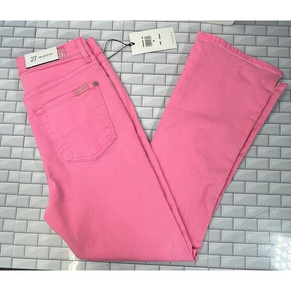 7 For All Mankind Pink Boot Cut Jeans - Picture 8 of 14